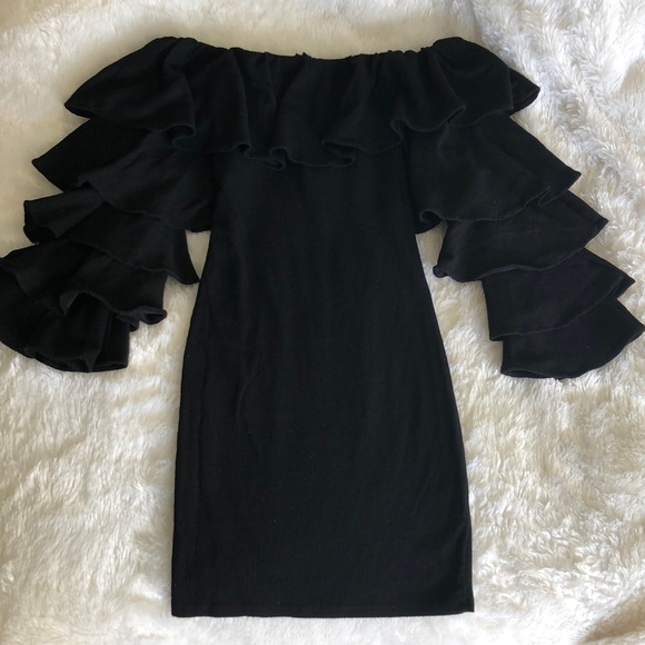 Black Ruffled Dress - Picture 1 of 5
